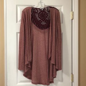 Charlotte Russe size small long pink sweater